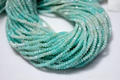 Perles opale bleue péruvienne en lot de 5 rangs de rondelles facettées 2.20 mm
