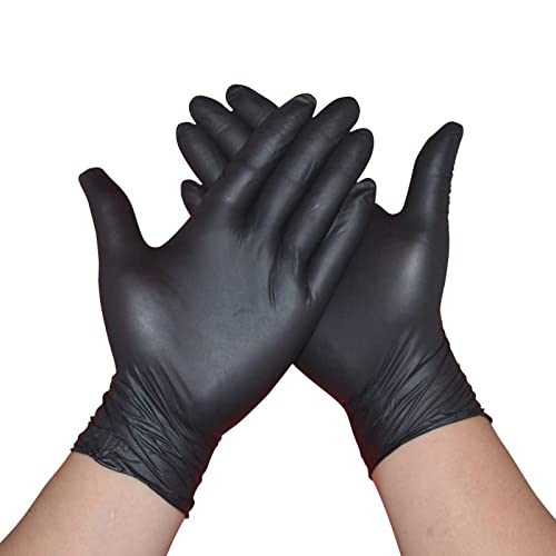 Buy 100 Black Vinyl Disposable Gloves Latex Powder Free Use For