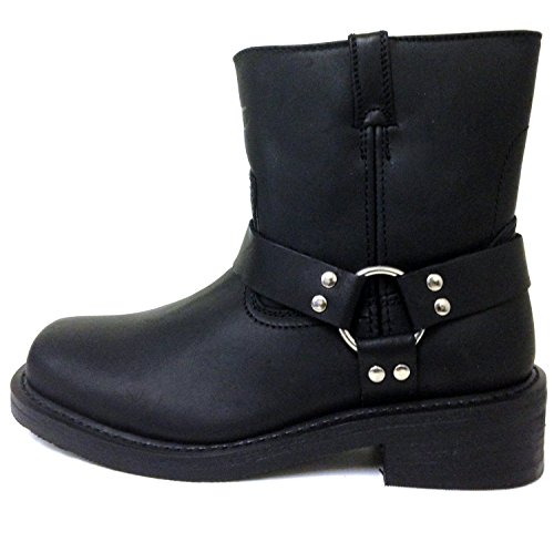 G4FD Men's Motorcycle Boots Harness Genuine Leather Short Engineer Biker Riding2