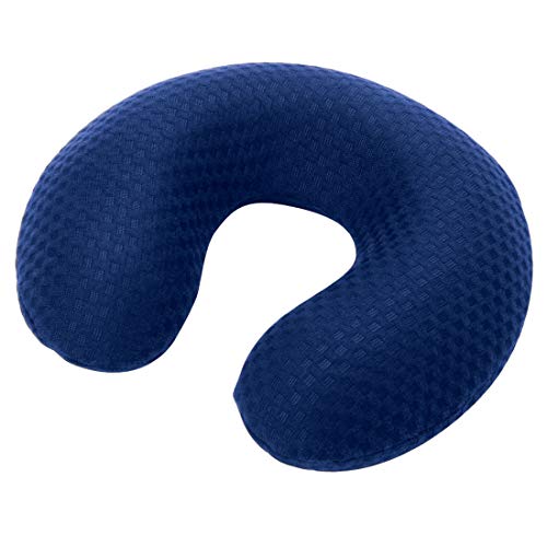 Carex Health Brands Travel Neck, Airplane & Car Pillow - Added Neck Support for Travel Sleeping - Blue, One Size