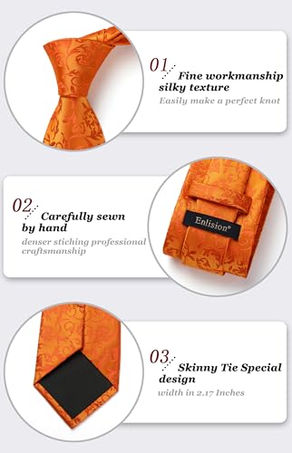 Image of Enlision Ties for Men Solid Color 3.35 inch Formal Business Necktie Classic Satin Mens Wedding Party Ties