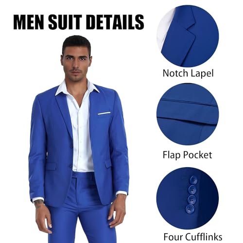 Navy Suits for Men Slim Fit Notch Lapel Formal Wedding Prom Dinner Suit Men Dress Two Button Blazer Pants Set 2XL3