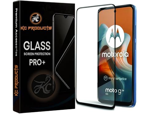 Image of Tempered Glass Screen Protector Compatible For MOTO G34 / Motorola G34 with Easy Self Installation Kit