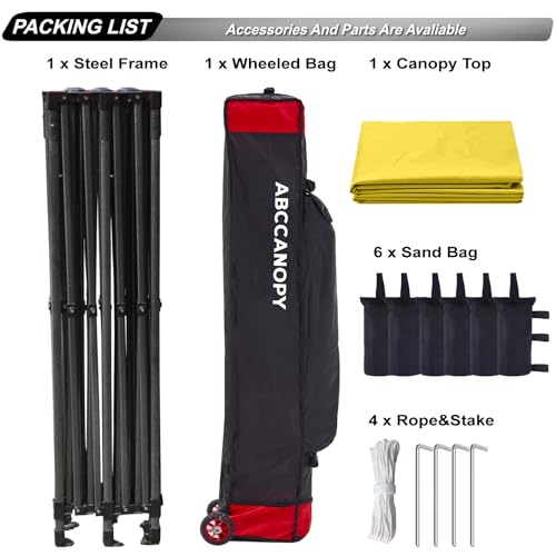 Image of ABCCANOPY Patio Pop Up Canopy Tent 10x20 Commercial-Series (Yellow)