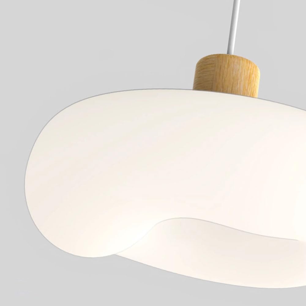 Lampka nocna wisząca, lampy wiszące White Cloud, drewniana lampa wisząca z akrylowym kloszem, nowoczesna dioda LED - 8W - 3 tryby kolorów, dekoracyjne lampy wiszące do pokoju dziecięcego LWX