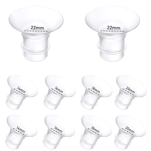 Image of 10PCS Breast Pump Flange Insert Kit - 14/16/18/20/22mm*2pc for Momcozy M5/M9/M6/S12 Pro/V1 pro/V2 pro, Spectra S1/S2, Eufy E10/S1 Pro, Medela/Elvie/Lansinoh/Paruu P10 Breast Pump Wearable Pumps