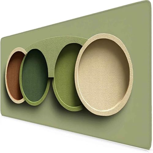 Tapis de souris XXL étanche 600x300mm vert avec surface de glisse fluide et base stable en caoutchouc