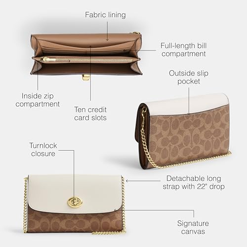 Coach Chain Crossbody, Tan/Chalk3