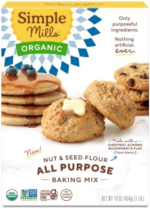 Simple Mills Organic Nut and Seed Flour All Purpose Baking Mix - Gluten Free, Vegan, Plant Based, 16 Ounce (Pack of 1)