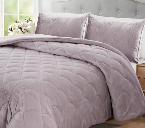 Edredón de Terciopelo con Interior Sherpa Borreguillo y Relleno de Fibra de REIG MARTÍ Lahar (C02, Cama 180cm)