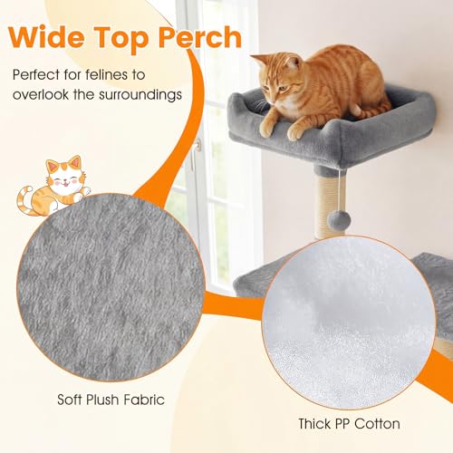 Árbol para gatos moderno de 80 pulgadas gris miniatura 4