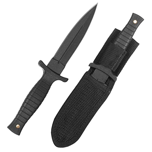 KS-11 Messer Outdoor in Schwarz Klingenlänge 11cm perfekt als Survival Messer feststehende Klinge Bushcraft Jagdmesser incl. Holster - Neck Knife - Outdoormesser