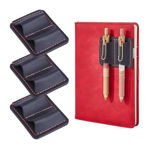 Porte-stylo en cuir noir organiseur de crayons pour carnet livre