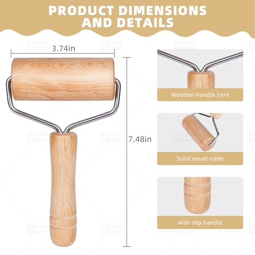 Dmikcav Rolling Pin, Wooden Rolling Pins For Baking, Pizza Dough Roller thumb #3