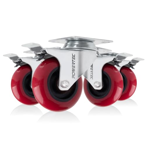 POWERTEC 3 Inch Swivel Caster Wheels