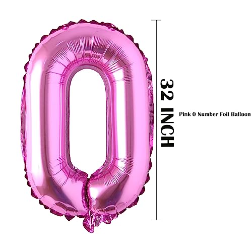 Image of Rozi Decoration Number 50 Pink Color Foil Balloons for Happy Birthday Decoration, 50th Wedding Anniversary Party Balloons Decorations Pack of 4 Pcs