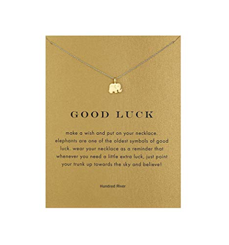 Baydurcan Friendship Elephant Necklace Unicorn Good Luck Elephant Cross Necklace with Message Card Gift Card (gold elephant s1)