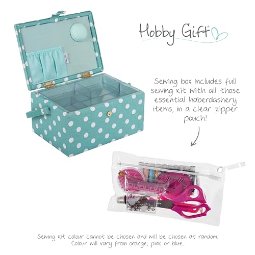 Hobby Gift Medium Sewing Box Organiser with Handle, Cotton Basket Sewing Storage Box - Image 3