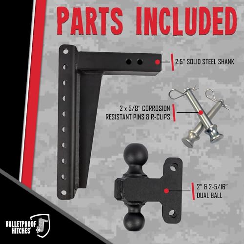 Image of Bulletproof 2.5 inch Heavy Duty 14 inch Drop /Rise Hitch