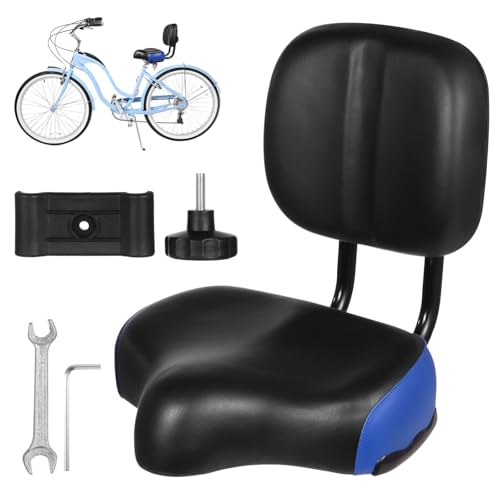 Selle de vélo avec dossier rembourré et assise surdimensionnée de rechange universelle