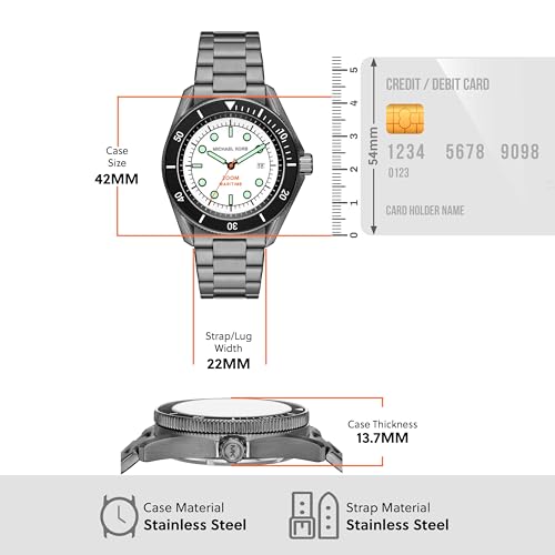 Image of Michael Kors Analog White Dial Men's Metal Band Watch-MK9163
