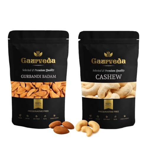 Image of Gurbandi Almonds & Cashews Combo - Premium Dry Fruits Rich in Nutrients, Energy Booster for Daily Snacking, Healthy & Delicious Treat | 250 Grams