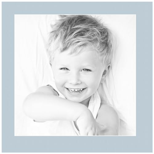 16x16 Fountain Blue/Baby Blue Custom Mat for Picture Frame with 12x12 Opening Size (Mat Only, Frame NOT Included) - 2 Pack