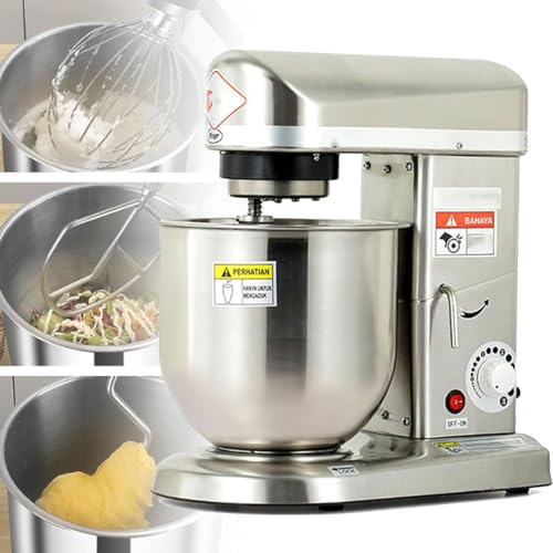 Batidora de pie comercial para hornear, batidora eléctrica de cocina de 3 velocidades con cuenco de 5 litros, versátil mezclador de alimentos para pizzería y pasteles, electrodoméstico de cocina ideal