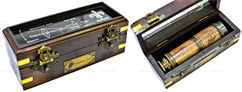 Sailor's Art Antique Brass Telescope Wooden Box-Vintage Look-Premium Quality Dollond London Brass Telescope with Glass Optics-Fully Calibrated High Magnification Celestial Viewing-Antique Home Decor - Image 3