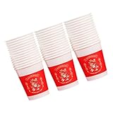 TOGEVAL 50 Piezas Vasos de Cartón para Bebidas Papel Temática Año Desechables para Fiesta Boda Picnic