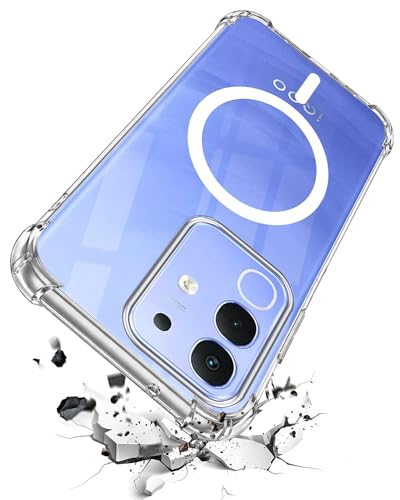 Image of Jkobi Shockproof Crystal-Clear Back Cover for Vivo iQOO Z10x (Magsafe Wireless Support | Drop & Camera Protection | Hard Polycarbonate)