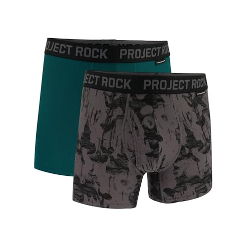 Under Armour Project Rock Performance Tech Mesh Boxerjock Slip für Herren, 12,7 cm Innennaht, 2er-Pack, ganztägiger Komfort, Black Escape Camo, Small