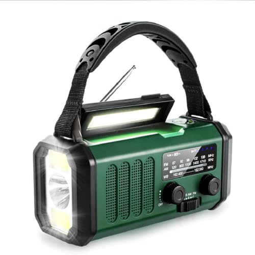 Generic 20000mAh 緊急気象ラジオ ハンドクランク ソーラー電源 AM FM NOAA ラジオ 懐中電灯とUSB充電付き