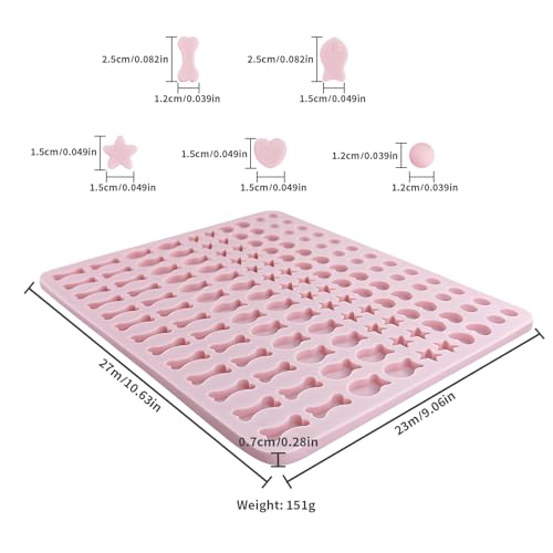 Gentpovth Silikon-Backmatte, Backformen für Haustiere, Antihaft-Silikonformen für Hunde- und Katzenkekse, Herstellung von Leckereien für Haustiere (Rosa)