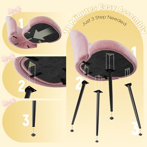 Sillón Plegable Terciopelo Rosa Claro miniatura 5