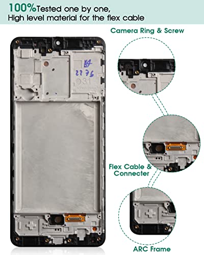Incell For Samsung Galaxy A31 Screen Replacement for Samsung A31 LCD for A31 Display for A315 Digitizer for SM-A315G/DSL SM-A315G Touch Screen Assembly Repair Parts(Not Original)(Black With Frame)