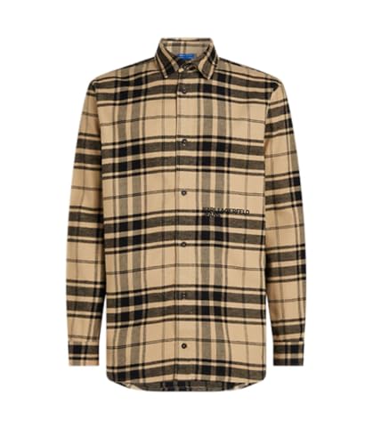KARL LAGERFELD JEANS, Uomo, Camicia A Quadri Regolari, Vestibilità Regolare, Nero, L