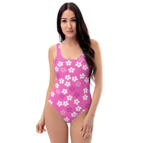 Maillot de bain une pièce femme coupe coquine encolure dégagée rose
