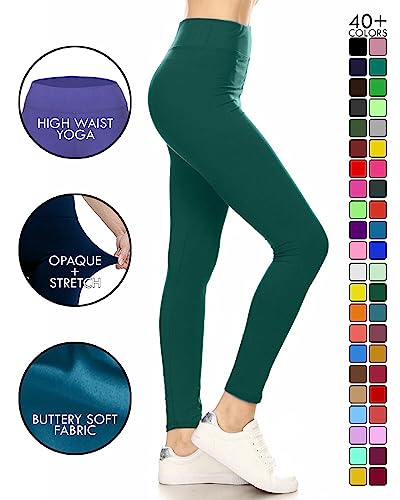 Image of Leggings Depot High Waisted Leggings for Women Buttery Smooth & Soft Women's Solid Yoga - Reg, Plus, 1X3X, 3X5X