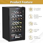 Winado 28-Bottle Dual Zone Compressor Wine Cooler, Freestanding Compact Mini Wine Fridge with Adjustable Temperature, Digital Control & Removable Shelves for Wine Storage - Image 4
