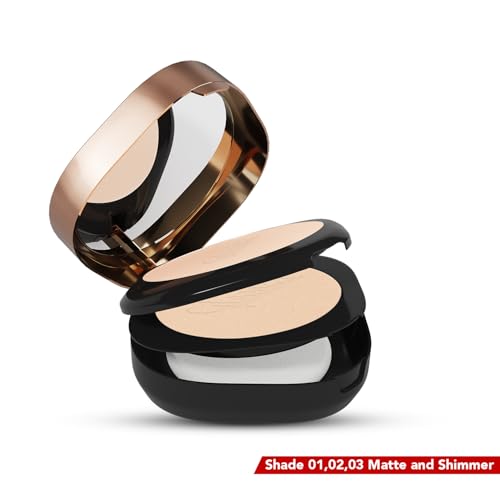 Image of Glam21 Halo Glow 2-in-1 HD Compact | Matte & Shimmer Shades | Velvet Matte & Soft Glow Shimmer | Oil Control, Brightening & Radiant Finish | Enriched with Vitamin E |18gm,Soft Almond