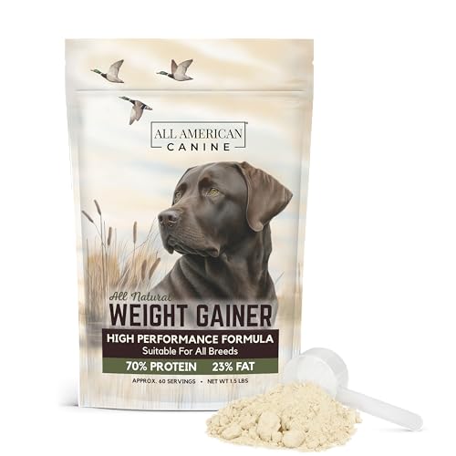 Dog Weight Gainer - Dog Protein Powder - High Calorie Dog Food Supplement, Premium Quality Weight Gainer, Mass, Recovery, Appetite Stimulant - 60 Servings