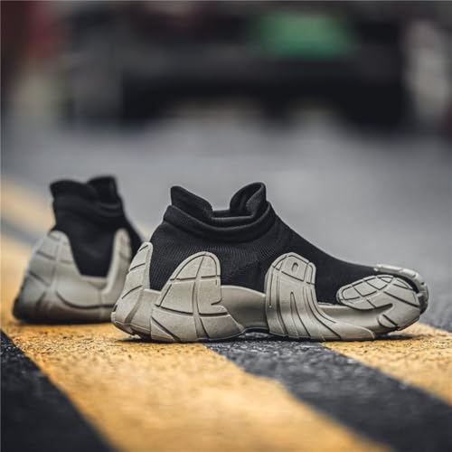 Men Lightweight High Top Sneakers Casual Breathable Knit Athletic Shoes Mesh Soft Sole Walking Shoes for Men3