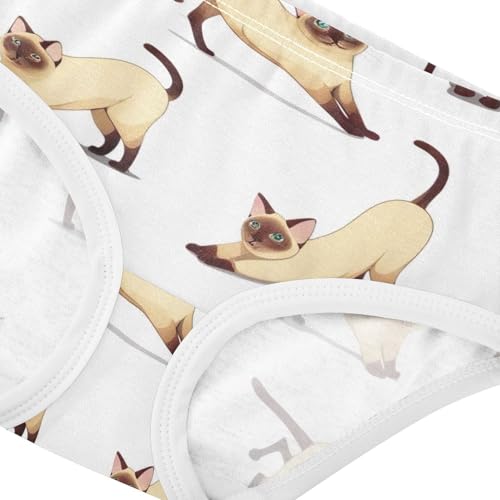 Cotton Girls Underwear Toddler Playful Cats White Cute Panties Girl Fun Print Kids Briefs Undies 2t4