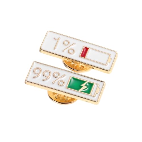 GALPADA 2piezas Broches De Cantidad De Electricidad Pin De Solapa Para Ropa y Bolsos Accesorios Creativos Para Parejas y