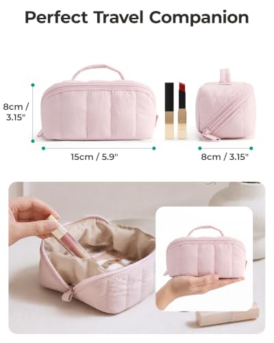 Image of BAGSMART Small Makeup Bag for Women, Mini Toiletry Bag, Chocolate Brown