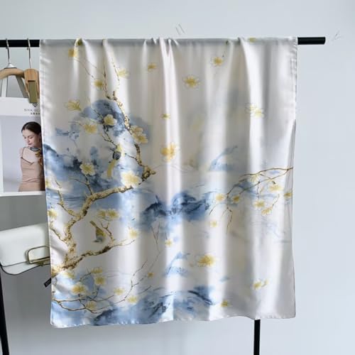 Image of Printed Poly Silken feel Scarf Stole for Women | Stylish, Soft, & Lightweight | Satin Feel Neck Scarf, Hair Scarf, Head Scarf for Women