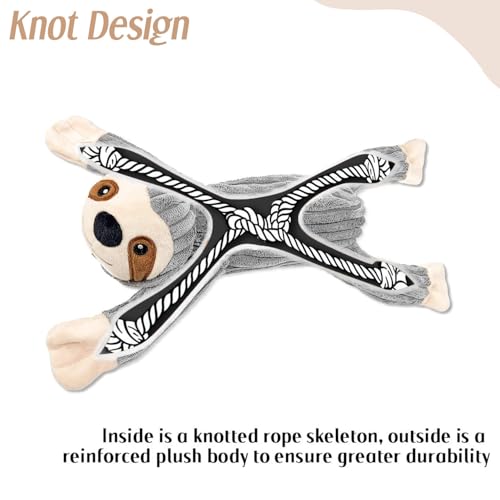 Hundespielzeug, Intelligenz Welpenspielzeug Interaktives Plüsch Kuscheltier Hunde Spielzeug für Welpen Kleine Mittlere Große Hunde Kuscheltier mit Seil