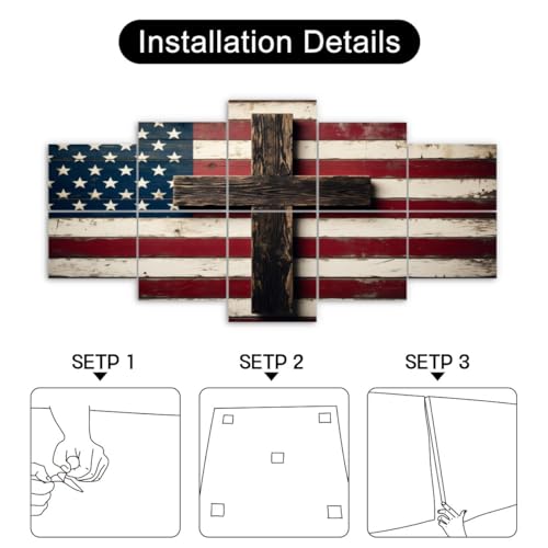 10 Pack Paneles Acústicos Decorativos con Bandera Americana Rústica de Madera miniatura 3