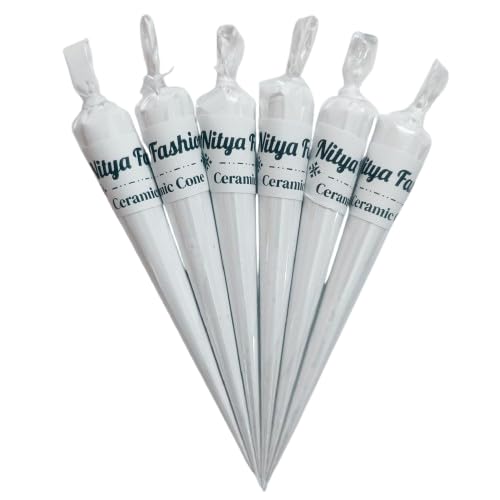 Premium White Ceramic Cones (Pack of 6, 120 g) | Ready-to-Use Wet Paste for Lippan Art, Rangoli, DIY Crafts & Festive Decoration-image-40